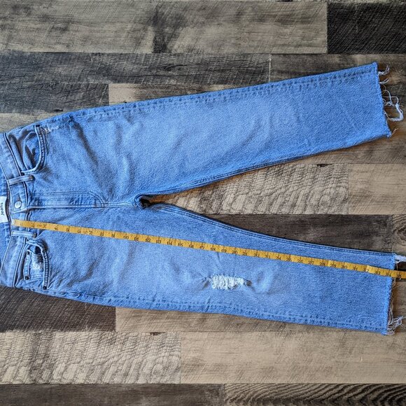 Reformation Blue Jeans Liza High Rise Straight Leg Crete Destroyed - Picture 4 of 5
